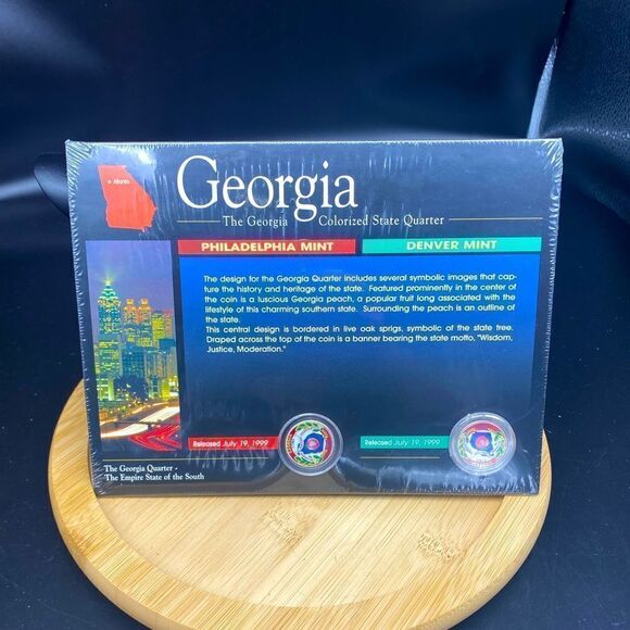 NIOP Georgia colorized State Quarters P & D in cellophane wrap with COA - Picture 1 of 6